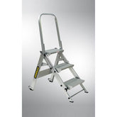 Gorilla - Heavy duty 3 step stair ladder Aluminium 150kg Industrial | GOR-3STAIR